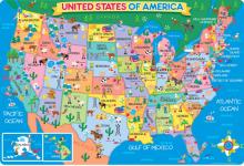 Карта америки на английском языке